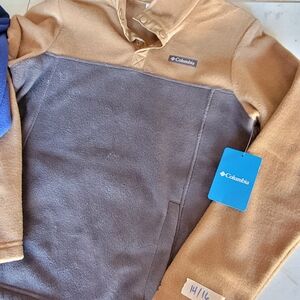 Columbia Tan and Gray Fleece Jacket